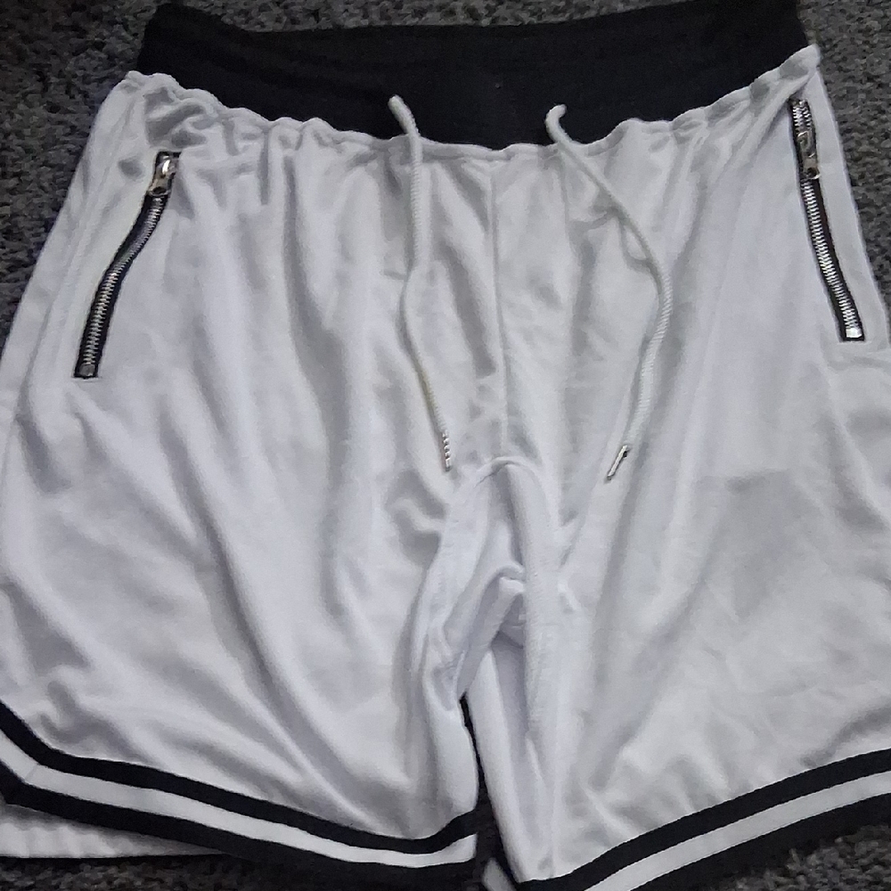 White and Black Men's Shorts